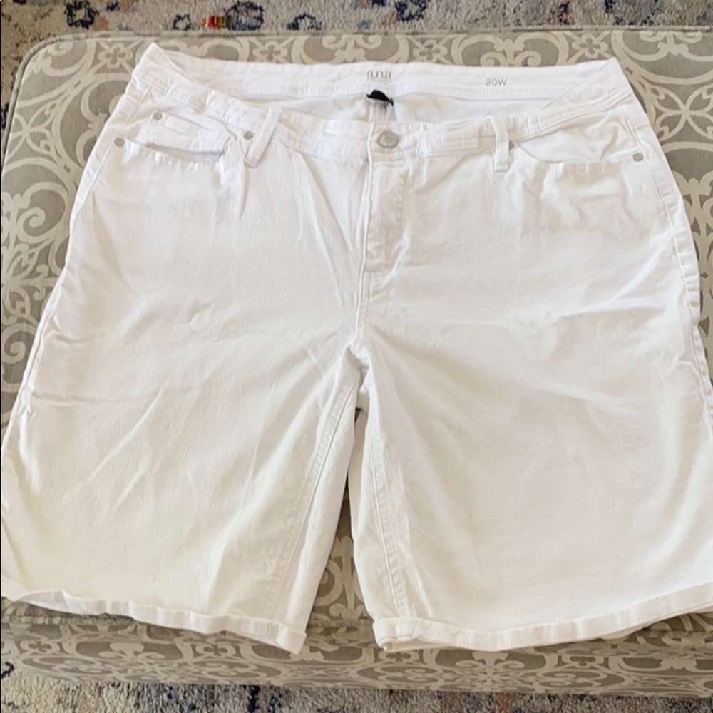 White ana shorts.